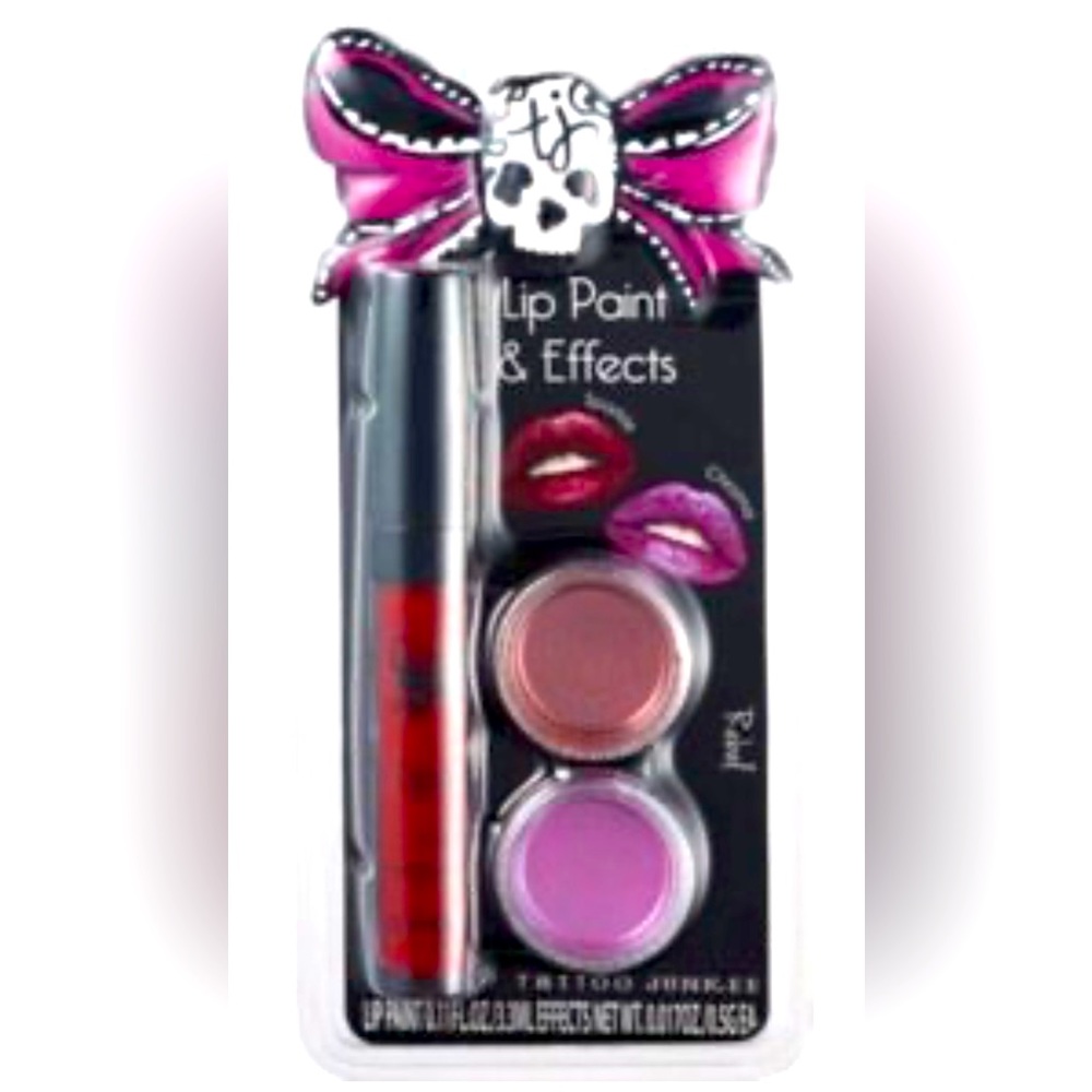 NWT Tattoo Junkee Lip Paint & Effects: Rebel, Sparkle, and Chroma